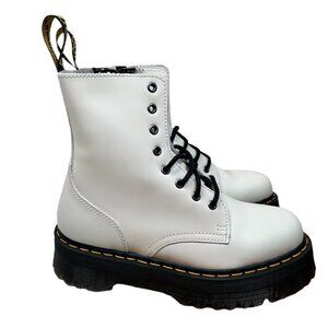 Dr. Martens Jadon Smooth Platform Boot Size 9 Women White Leather Streetwear